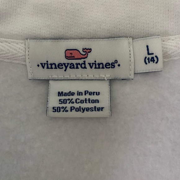 Vineyard Vines Girl’s Sweater- white color, girls size Large (14), Quarter Zip - Picture 3 of 3